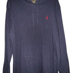 Polo by Ralph Lauren Blue Hooded Sweatshirt with Iconic Logo